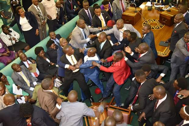 Ugandan politicians fight in Parliament - Photogallery
